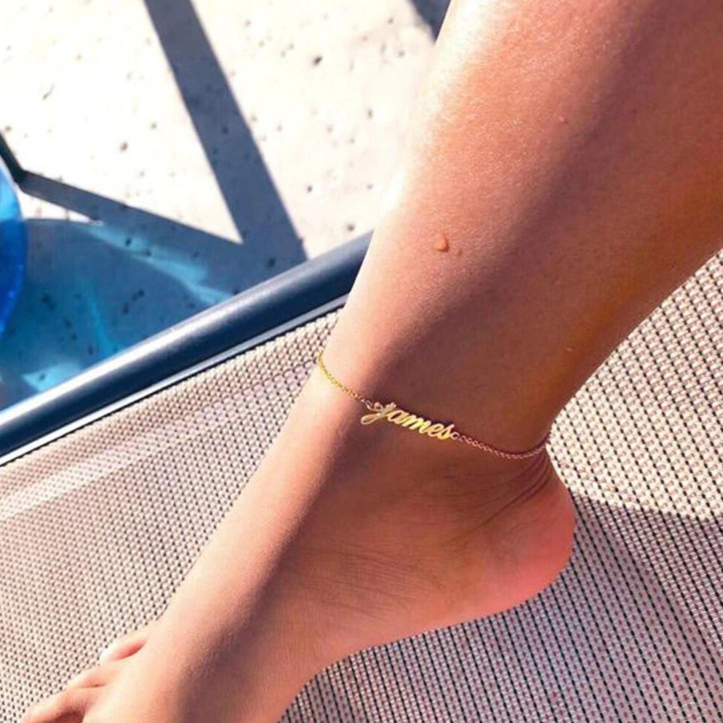 Custom Ankle Name Bracelet, Personalized Initial Anklet, Name On Anklets