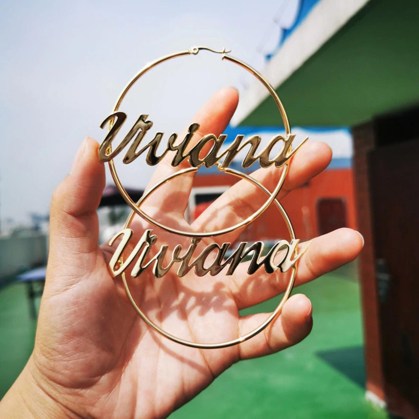Custom Name Hoops, Name Earrings, Circle Hoop Earrings, Initial Earrings