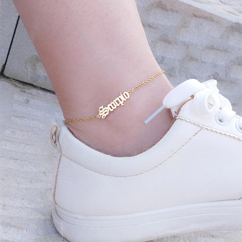 Zodiac Constellations Anklet, Custom Ankle Zodiac Signs Bracelet, Astrology Chain