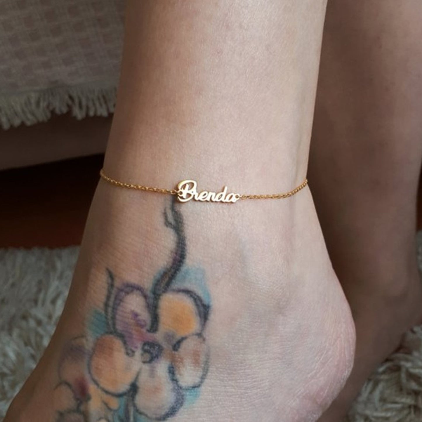 Custom Ankle Name Bracelet, Personalized Initial Anklet, Name On Anklets