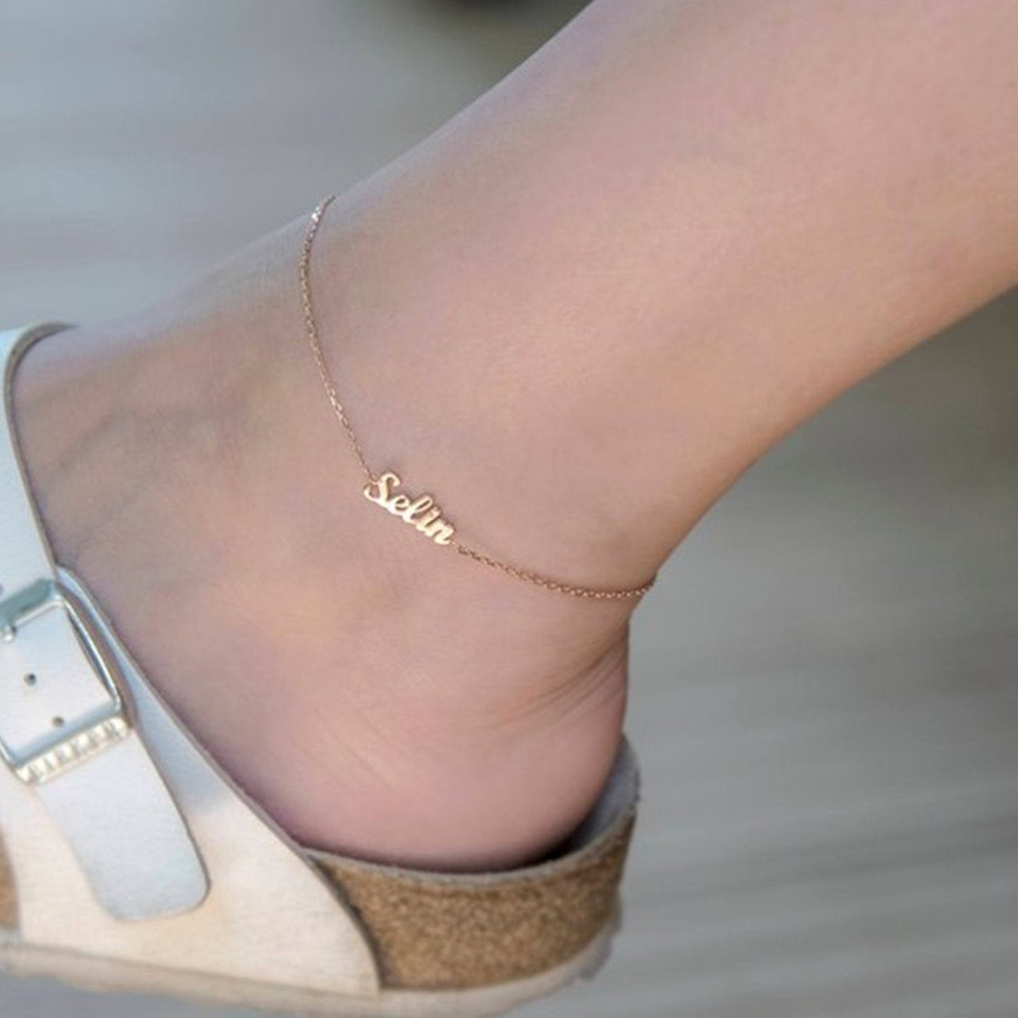 Custom Ankle Name Bracelet, Personalized Initial Anklet, Name On Anklets