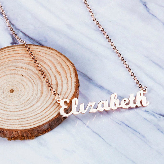 Statement Name Necklace, Simple Minimalistic Chain for Women