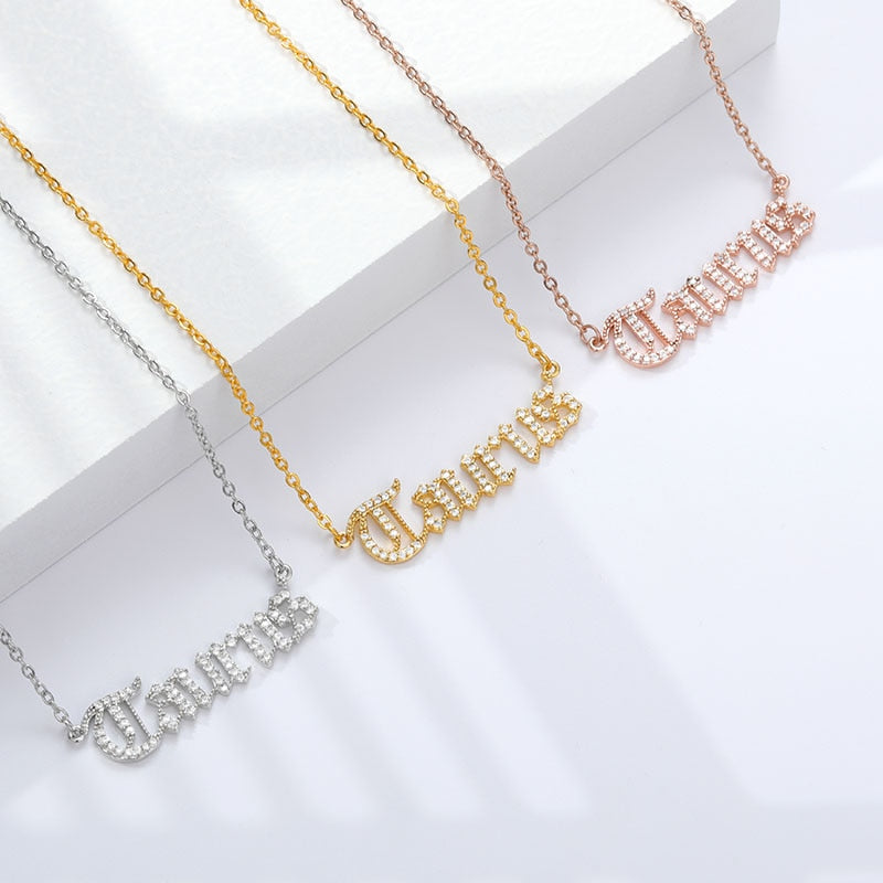 Personalized Zodiac Sing Necklace, Crystal Zodiac Constellations Pendant