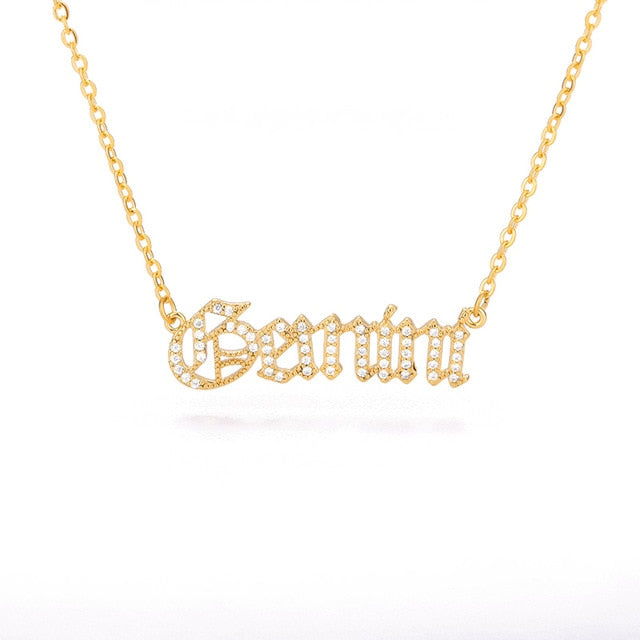 Personalized Zodiac Sing Necklace, Crystal Zodiac Constellations Pendant