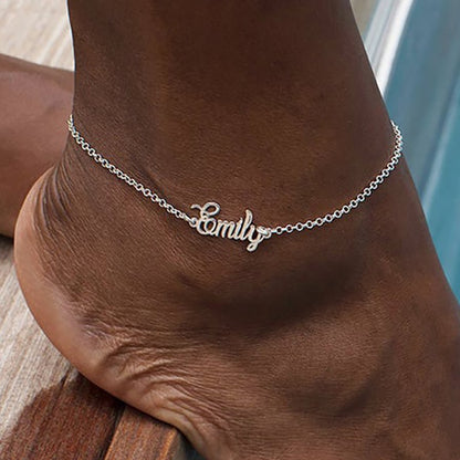 Custom Ankle Name Bracelet, Personalized Initial Anklet, Name On Anklets