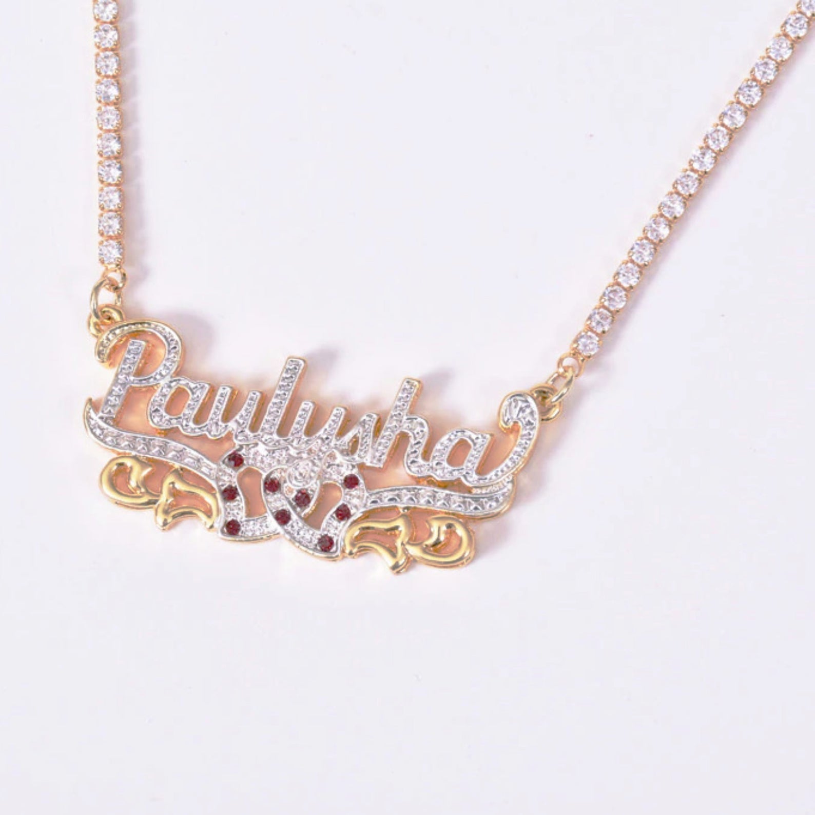 Custom Zircon Name Necklace With Irregular Hearts Personalized Diamond  Nameplate Pendant Customized Iced Out Letter Jewelry Gift - AliExpress