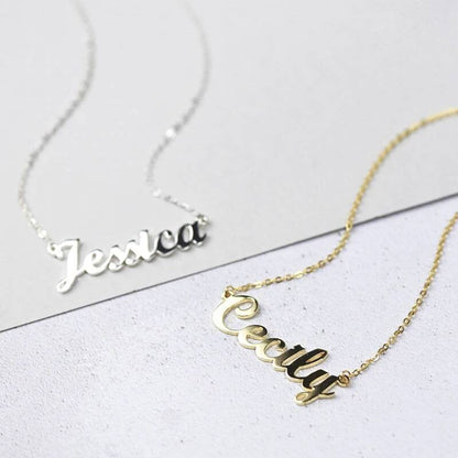 Statement Name Necklace, Simple Minimalistic Chain for Women