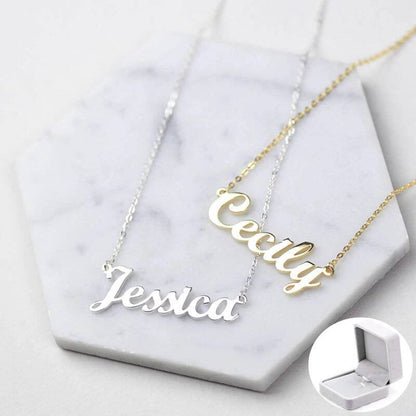 Statement Name Necklace, Simple Minimalistic Chain for Women